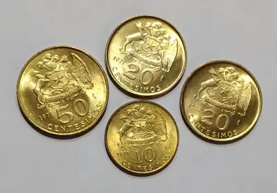 Monedas chilenas  de 1971 y 1972 serie completa - miniatura 3