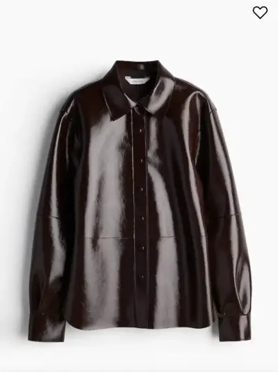 Camisa de cuero sintético burdeos XL - miniatura 1