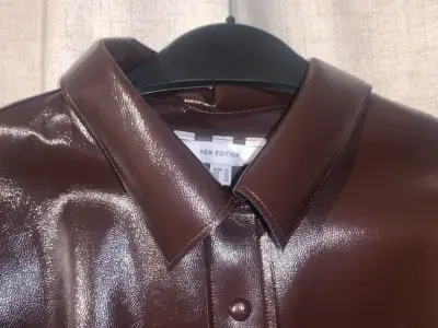 Camisa de cuero sintético burdeos XL - miniatura 3