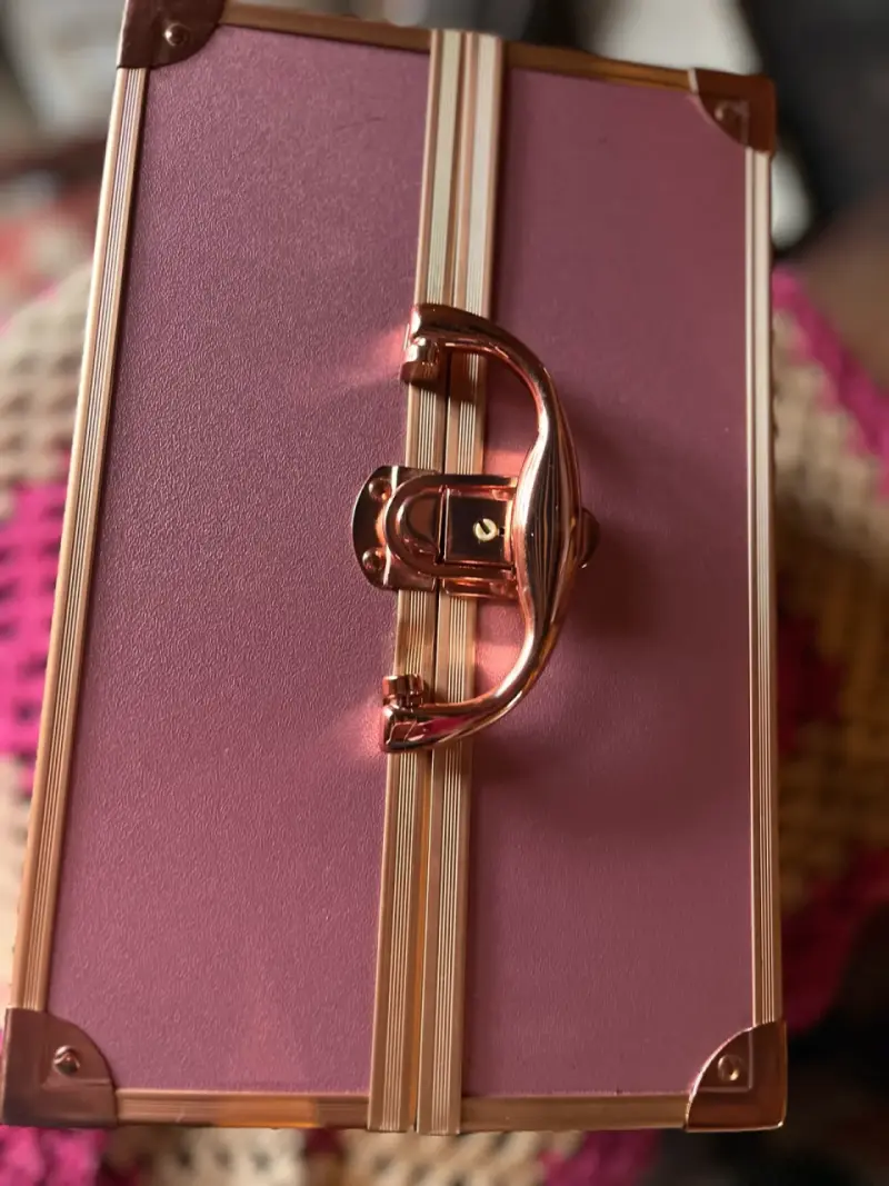 Maletín organizador de maquillaje rosa - 2