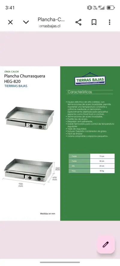 Plancha churrasquera industrial eléctrica - miniatura 2