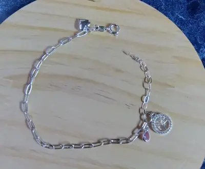 Pulsera de plata con dijes de corazón - miniatura 3