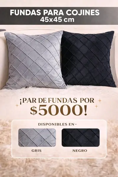 Fundas para cojines 45x45 cm gris y negro - miniatura 1