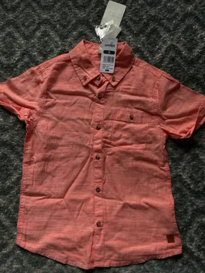 Camisa infantil Yamp color coral - miniatura 1