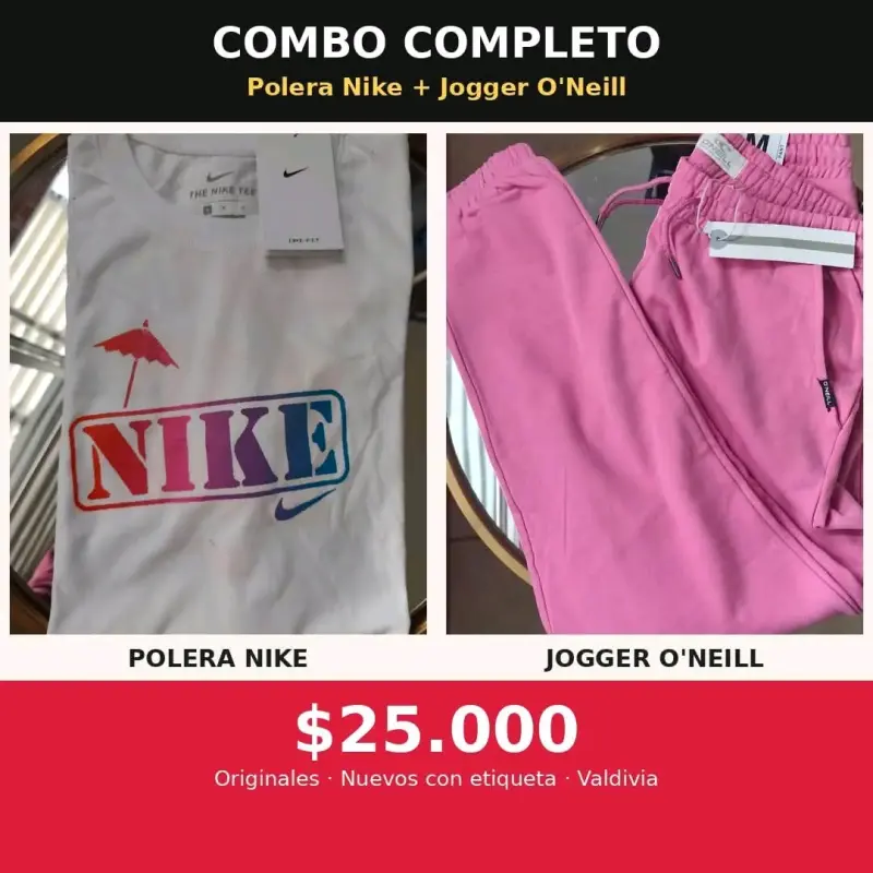 Combo polera Nike y jogger O'Neill nuevos