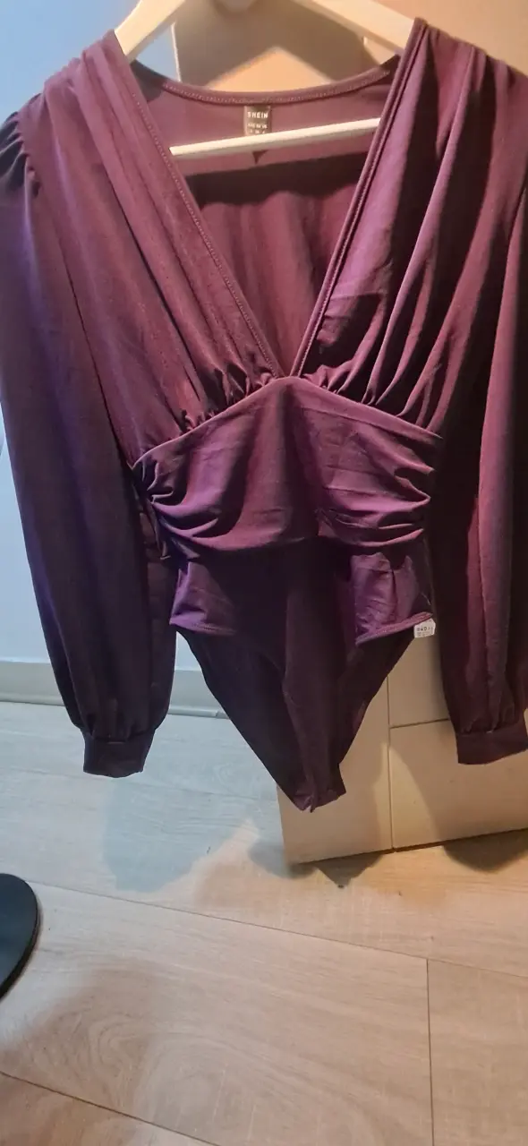 Body morado de manga larga SHEIN - 1