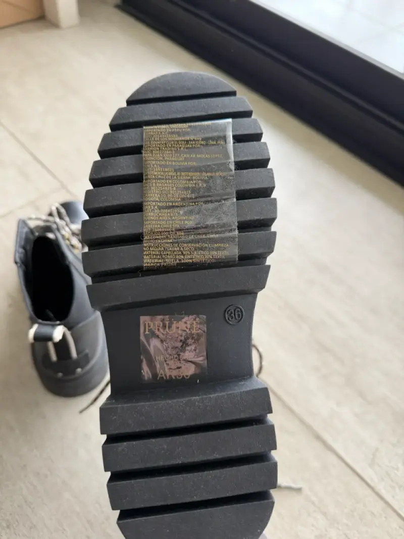 Nuevas Botines negros PRUNE de cuero con cordones - 4