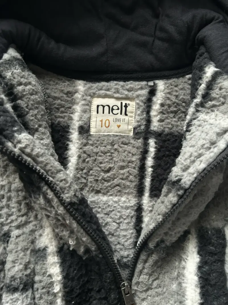 Chaqueta de polar Melt a cuadros gris - 1