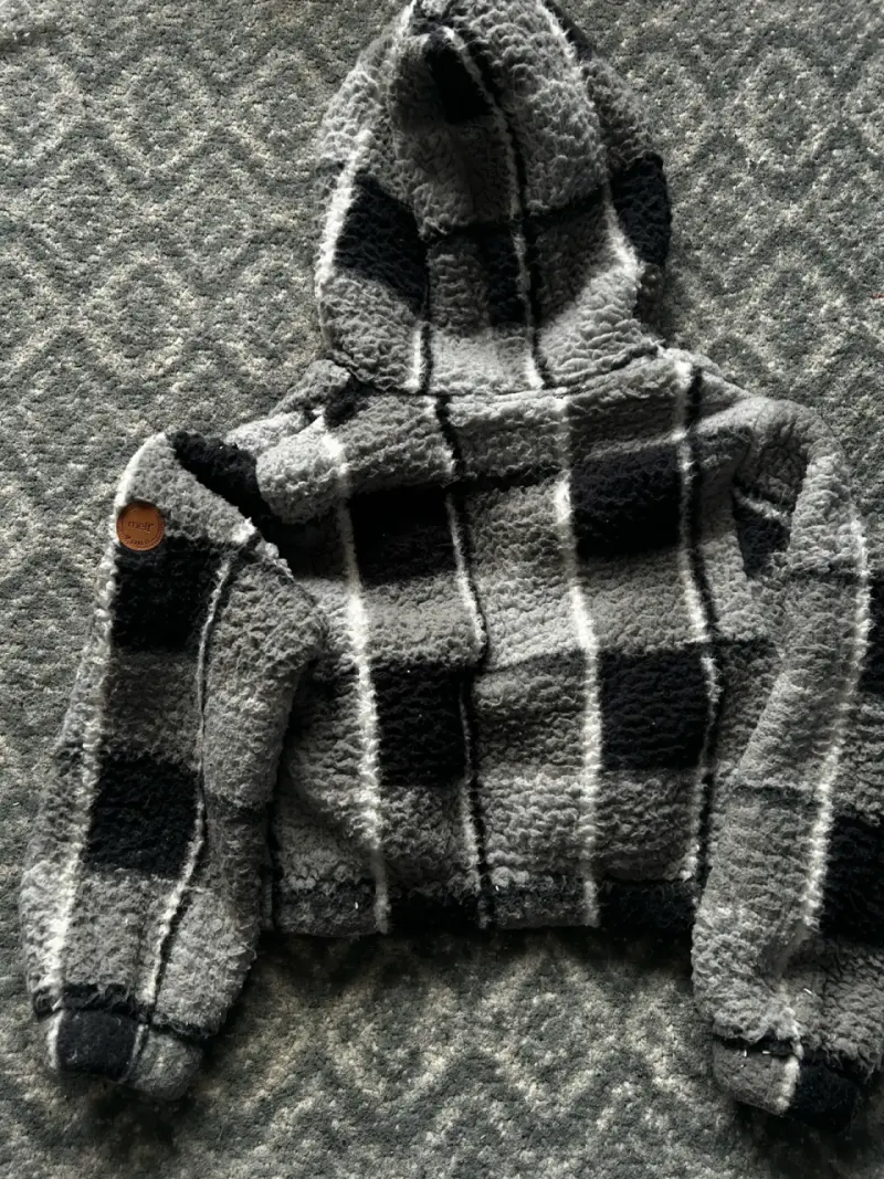 Chaqueta de polar Melt a cuadros gris - 3