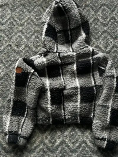 Chaqueta de polar Melt a cuadros gris - miniatura 3