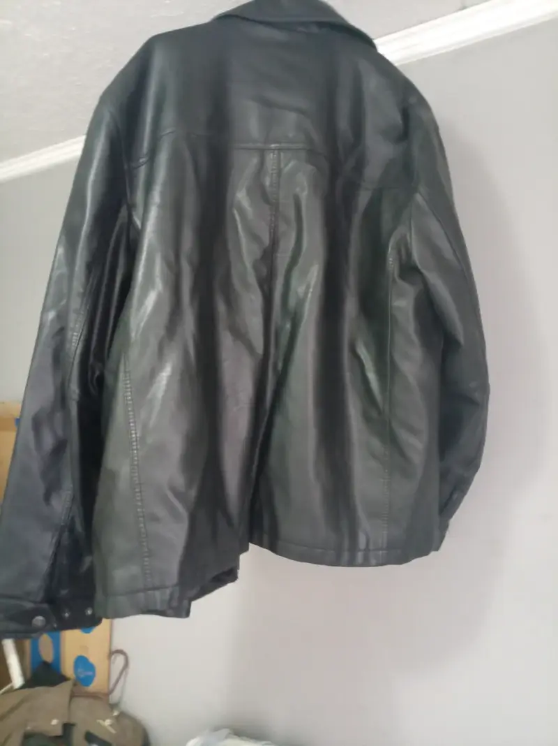 Chaqueta de cuero negra para hombre - 1