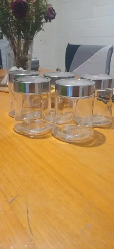 Set de frascos de vidrio con tapa metálica - miniatura 1