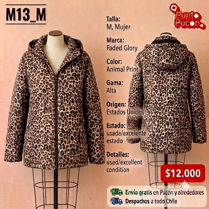 Parka Faded Glory animal print mujer - 1