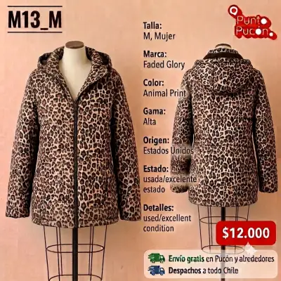 Parka Faded Glory animal print mujer - miniatura 1