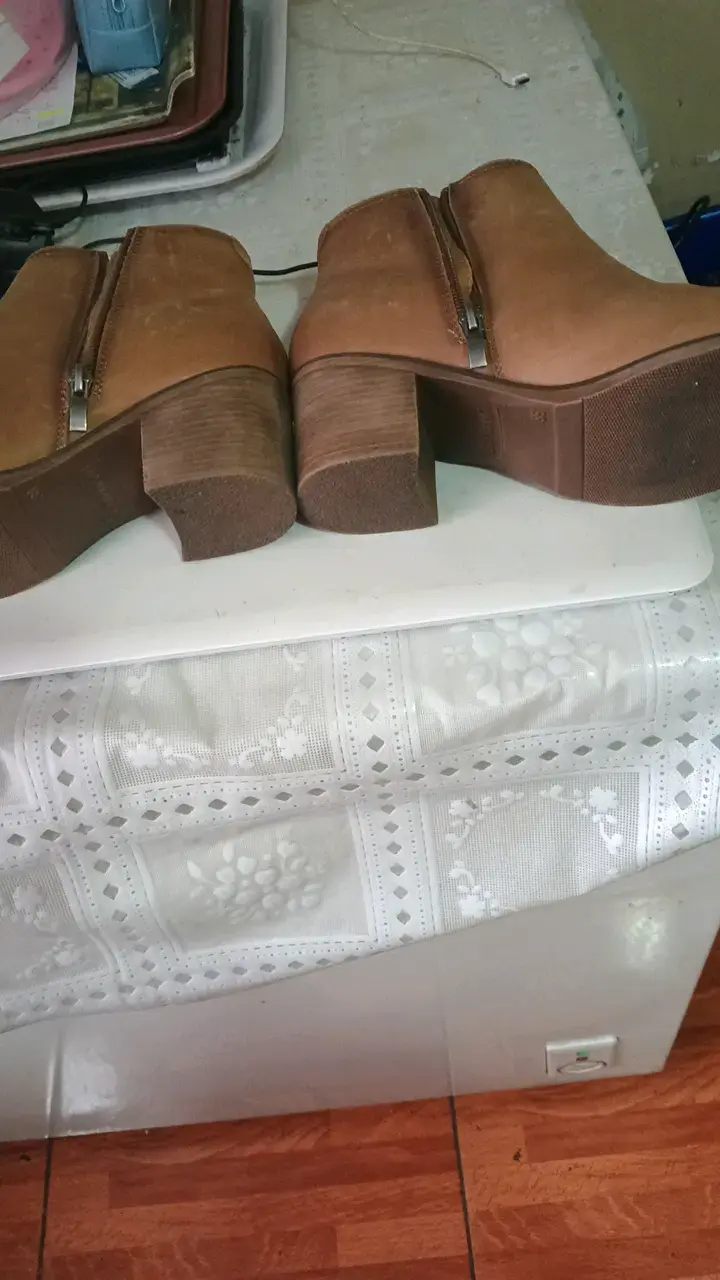 Botines de cuero marrón para mujer - 2