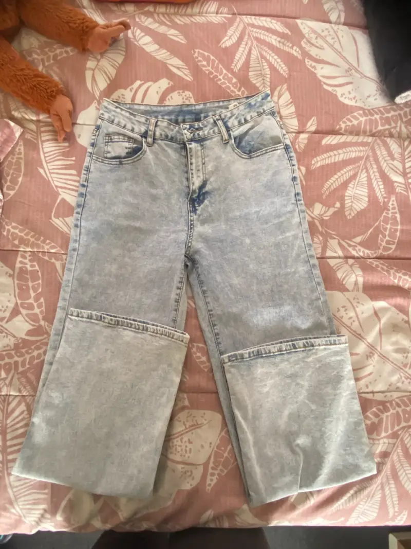 Jeans de mezclilla azul claro estilo vintage - 1