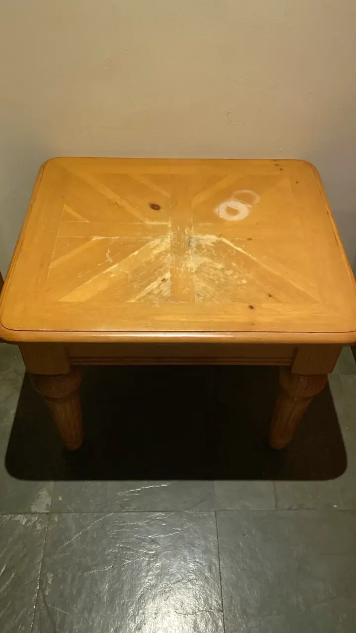 Mesa de madera con cajón rústica - 2