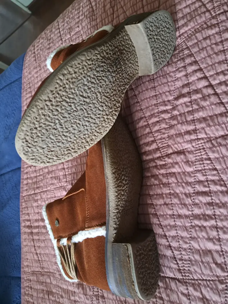 Botines de gamuza marrón con forro de lana - 5