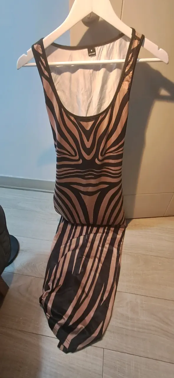 Vestido largo con estampado animal print - 1