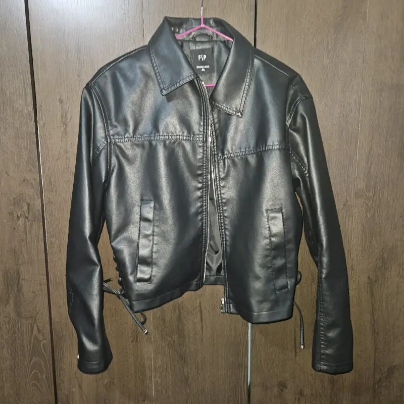 Chaqueta de cuero negra FSP - 1