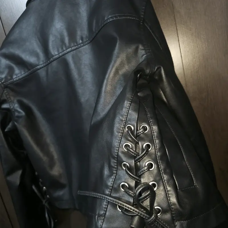Chaqueta de cuero negra FSP - 2