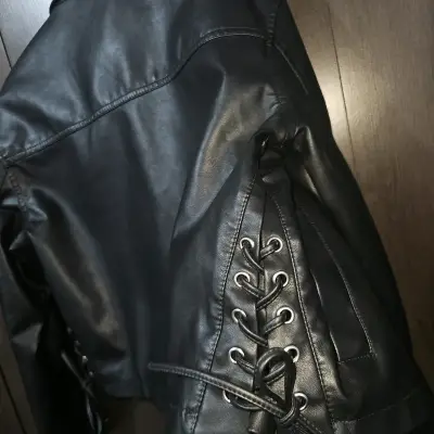 Chaqueta de cuero negra FSP - miniatura 2