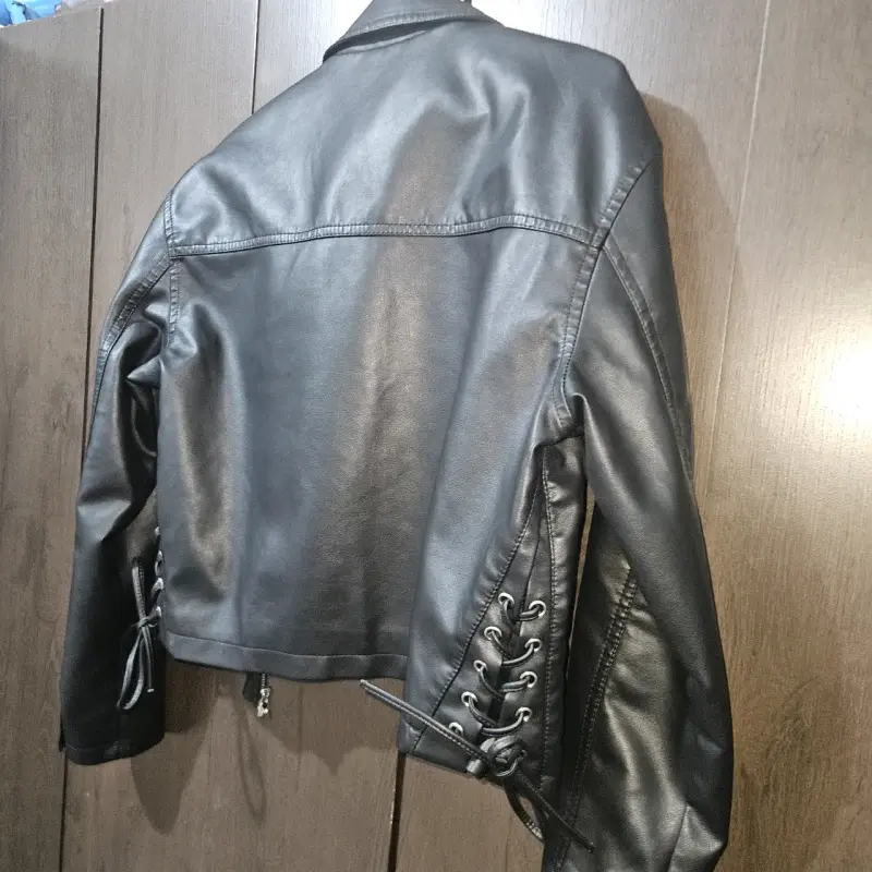 Chaqueta de cuero negra FSP - 3