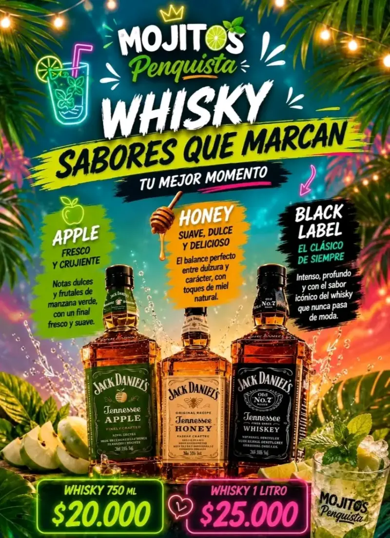 Whisky Jack Daniel's sabores variados 750ml