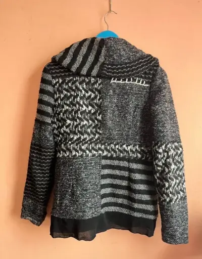 Chaqueta de lana FBO gris con diseño único - miniatura 3