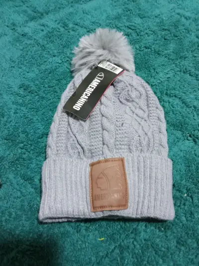 Gorro de lana gris con pompon Americanino - miniatura 1