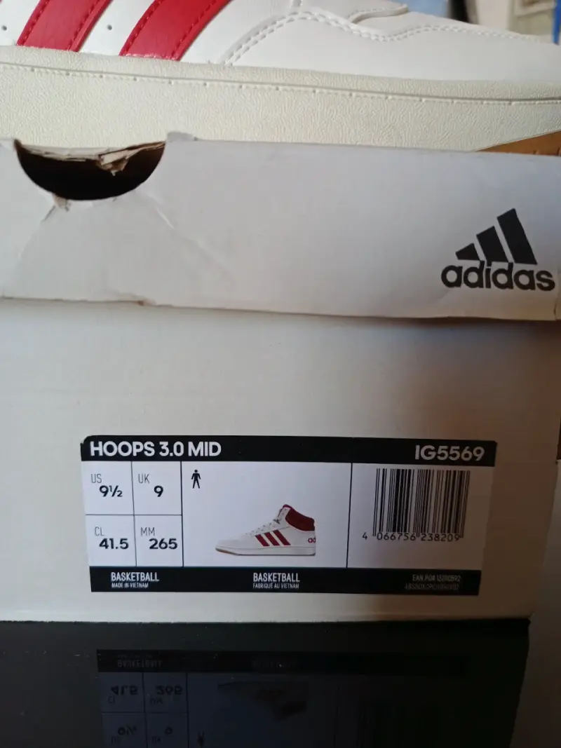 Zapatillas Adidas blancas y rojas de cuero - 4