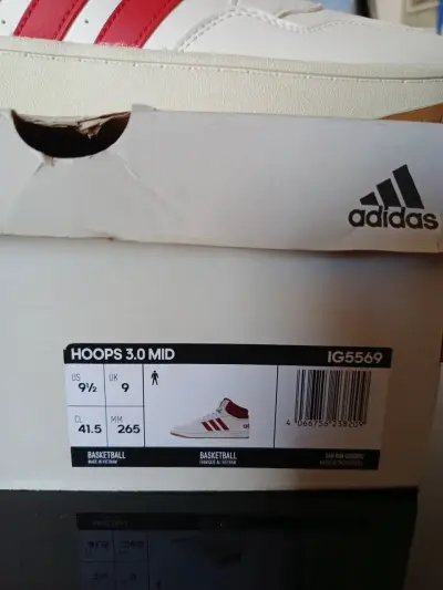 Zapatillas Adidas blancas y rojas de cuero - miniatura 4