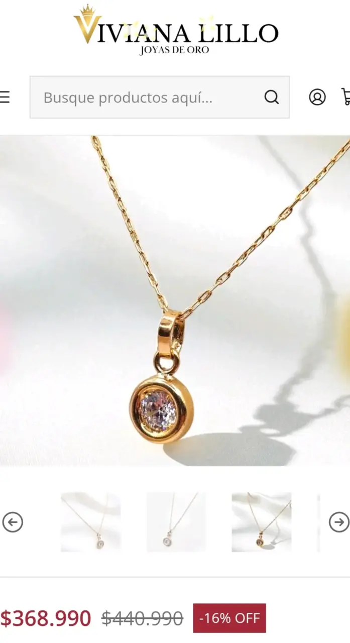 Collar de oro con colgante de cristal son 3 gramos - 2