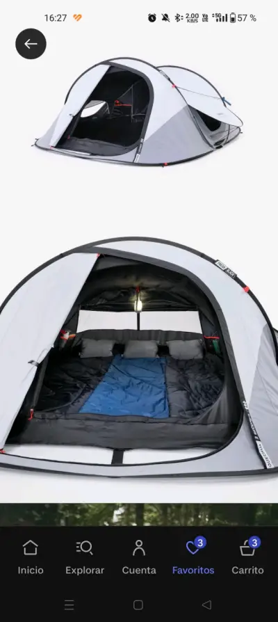 Carpa de camping plegable portátil - miniatura 4