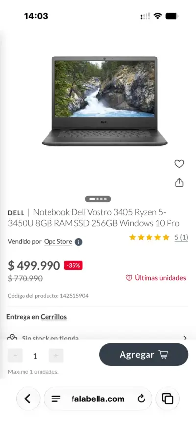 Laptop Dell en buen estado - miniatura 4