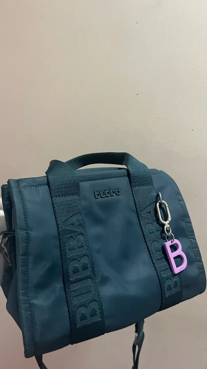 Bolso Bubba mini tote azul con colgante - 1