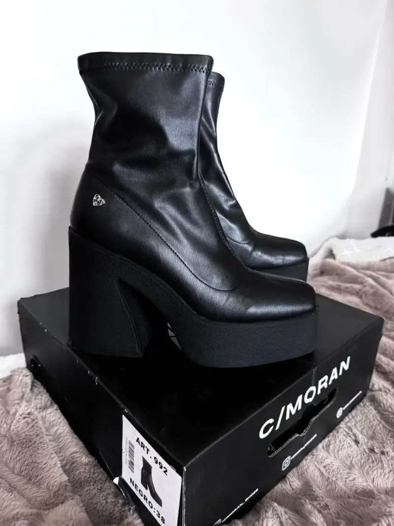Botines Plataforma C/MORAN Negros Talla 38 - 2