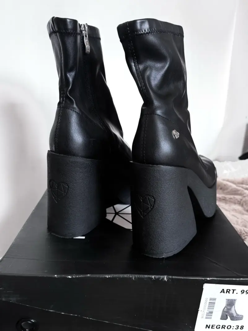 Botines Plataforma C/MORAN Negros Talla 38 - 3