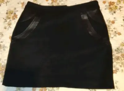 Falda escosés negra y matizada pantalón eco cuero - miniatura 4