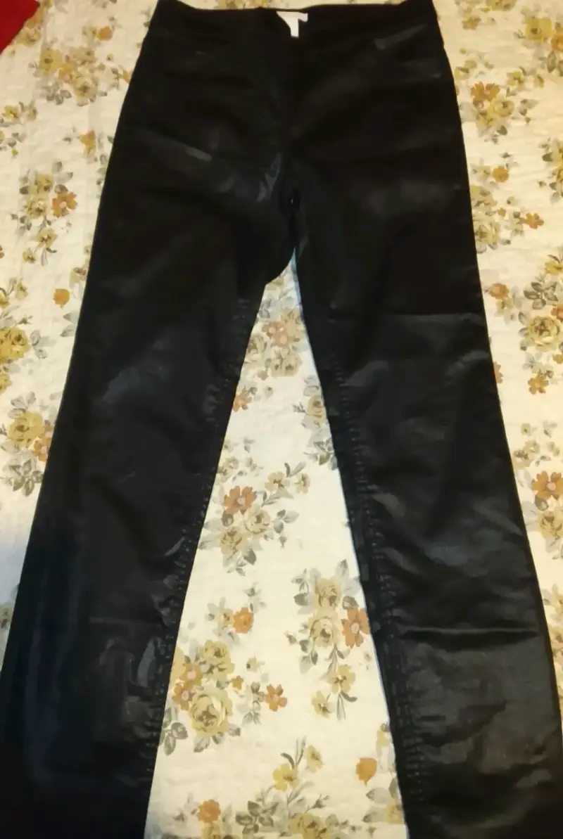 Falda escosés negra y matizada pantalón eco cuero - 6