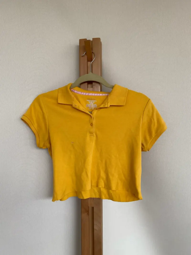 Polera amarilla de algodón para mujer - 1