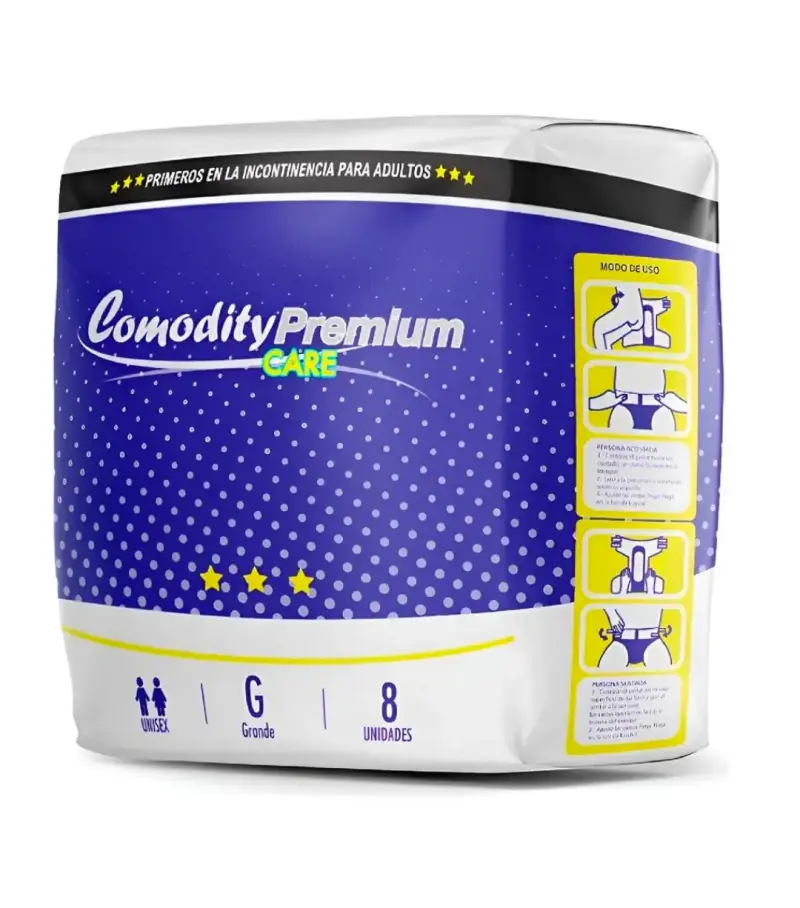 Pañales para adultos Comodity Premium Mediano x 8
