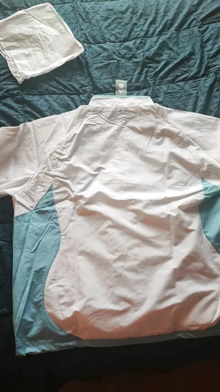 Chaqueta deportiva Adidas AFA blanca con aceleste - 2