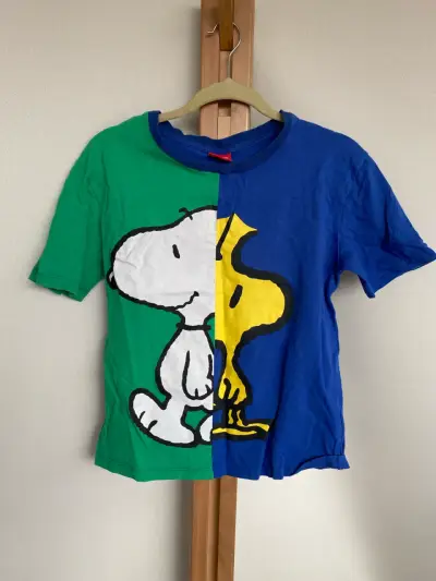 Polera Snoopy, Woodstock verde y azul 100% algodón - miniatura 1