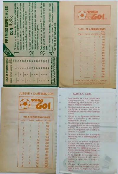 Tarjetas antiguas de Polla Gol y Loto - miniatura 2