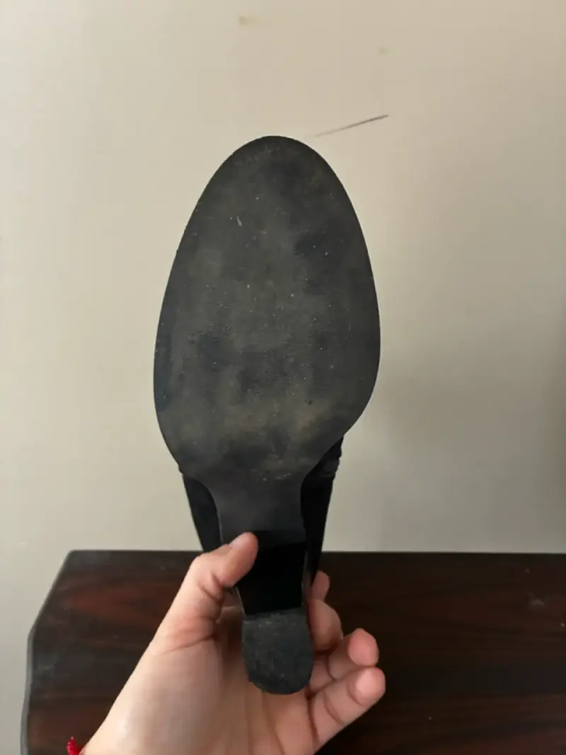 Botines de gamuza negra con tacón alto - 5