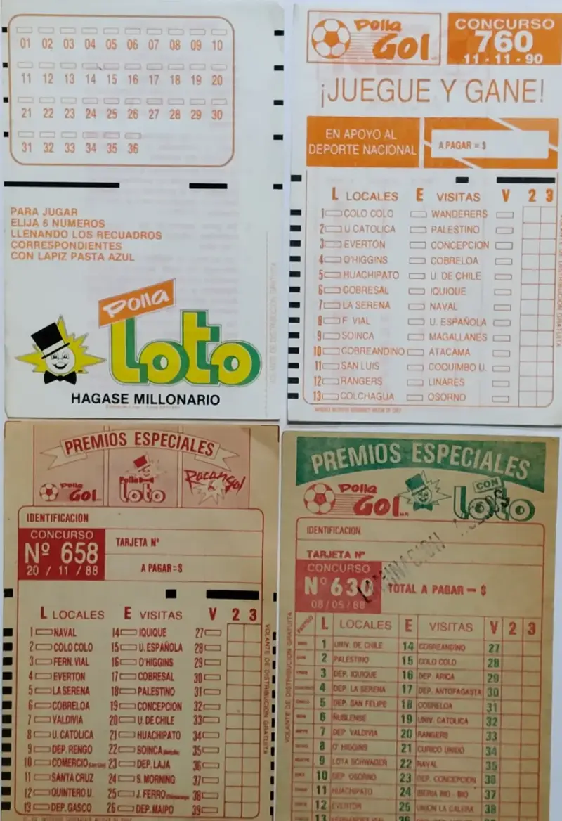 Cartillas antiguas de Polla Gol y Loto 4 unidades - 3