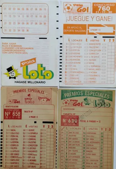 Cartillas antiguas de Polla Gol y Loto 4 unidades - miniatura 3