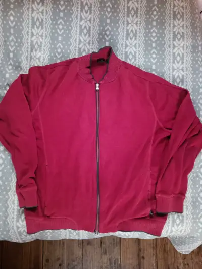 Chaqueta Hugo Boss de algodón roja con cierre - miniatura 1