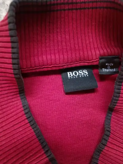 Chaqueta Hugo Boss de algodón roja con cierre - miniatura 2